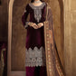 Palazzo Salwar Suit Velvet Maroon Embroidered Salwar Kameez