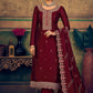 Floor Lenght Salwar Suit Pure Silk Maroon Cord Work Salwar Kameez