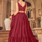 Lehenga Choli Chinon Maroon Plain Lehenga Choli