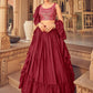 Lehenga Choli Chinon Maroon Plain Lehenga Choli