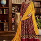 Designer Gown Cotton Maroon Print Gown