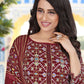 Salwar Suit Pashmina Maroon Print Salwar Kameez