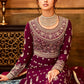 Anarkali Suit Pure Georgette Maroon Embroidered Salwar Kameez