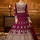 Anarkali Suit Pure Georgette Maroon Embroidered Salwar Kameez