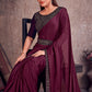 Classic Georgette Satin Maroon Lace Saree