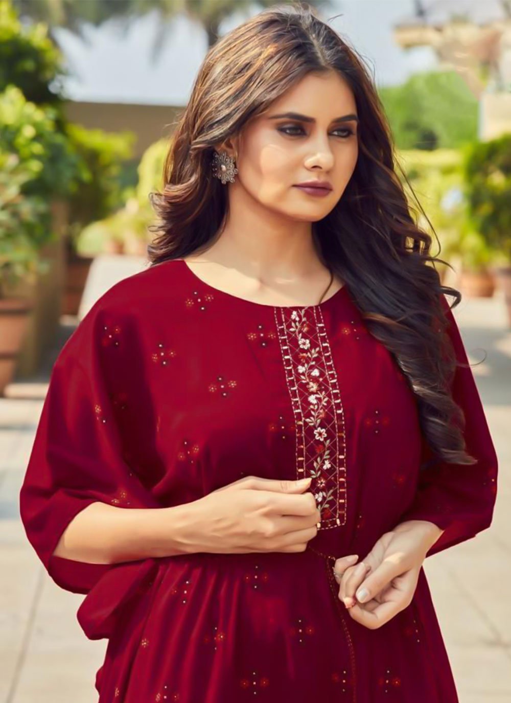 Buy Maroon Silk Suit Online | Best Silk Kurta Set for Women in India at  Kaajh