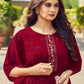 Casual Kurti Silk Maroon Digital Print Kurtis