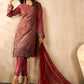 Straight Salwar Suit Georgette Maroon Embroidered Salwar Kameez