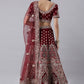 A Line Lehenga Silk Maroon Embroidered Lehenga Choli