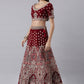 A Line Lehenga Silk Maroon Embroidered Lehenga Choli