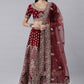 A Line Lehenga Silk Maroon Embroidered Lehenga Choli