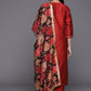Salwar Suit Silk Blend Maroon Embroidered Salwar Kameez