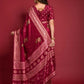 Casual Silk Maroon Foil Print Saree