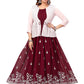 Gown Georgette Maroon Stone Gown