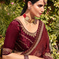 Contemporary Chiffon Maroon Swarovski Saree