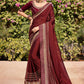 Contemporary Chiffon Maroon Swarovski Saree