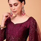 A Line Lehenga Silk Maroon Embroidered Lehenga Choli