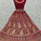 A Line Lehenga Velvet Maroon Diamond Lehenga Choli