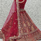 A Line Lehenga Velvet Maroon Diamond Lehenga Choli