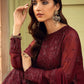 Straight Salwar Suit Faux Georgette Maroon Embroidered Salwar Kameez