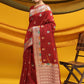 Trendy Saree Tussar Silk Maroon Meena Saree