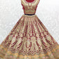 Lehenga Choli Velvet Maroon Diamond Lehenga Choli