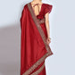 Trendy Saree Vichitra Silk Maroon Embroidered Saree