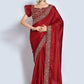 Trendy Saree Vichitra Silk Maroon Embroidered Saree