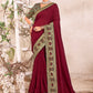 Classic Vichitra Silk Maroon Jacquard Work Saree