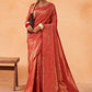 Contemporary Kanjivaram Silk Maroon Weaving Saree
