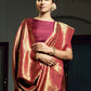 Classic Kanjivaram Silk Maroon Weaving Saree