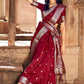 Classic Satin Silk Maroon Weaving Saree