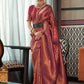 Contemporary Silk Maroon Weaving Saree
