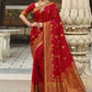 Trendy Saree Satin Silk Maroon Weaving Saree