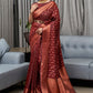 Classic Silk Maroon Jacquard Work Saree