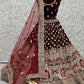 Lehenga Choli Velvet Maroon Diamond Lehenga Choli