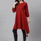 Party Wear Kurti Cotton Maroon Plain Kurtis