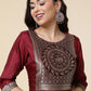 Designer Salwar Suit Silk Maroon Woven Salwar Kameez