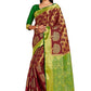 Contemporary Kanjivaram Silk Maroon Zari Saree