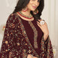 Salwar Suit Georgette Maroon Diamond Salwar Kameez