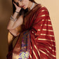 Contemporary Silk Maroon Weaving Saree