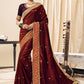 Trendy Saree Silk Maroon Embroidered Saree