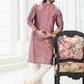 Kurta Pyjama Banarasi Silk Mauve Digital Print Mens