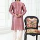 Kurta Pyjama Banarasi Silk Mauve Digital Print Mens