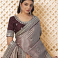 Contemporary Georgette Mauve Patch Border Saree