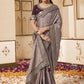 Contemporary Georgette Mauve Patch Border Saree