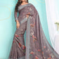 Trendy Saree Organza Mauve Digital Print Saree