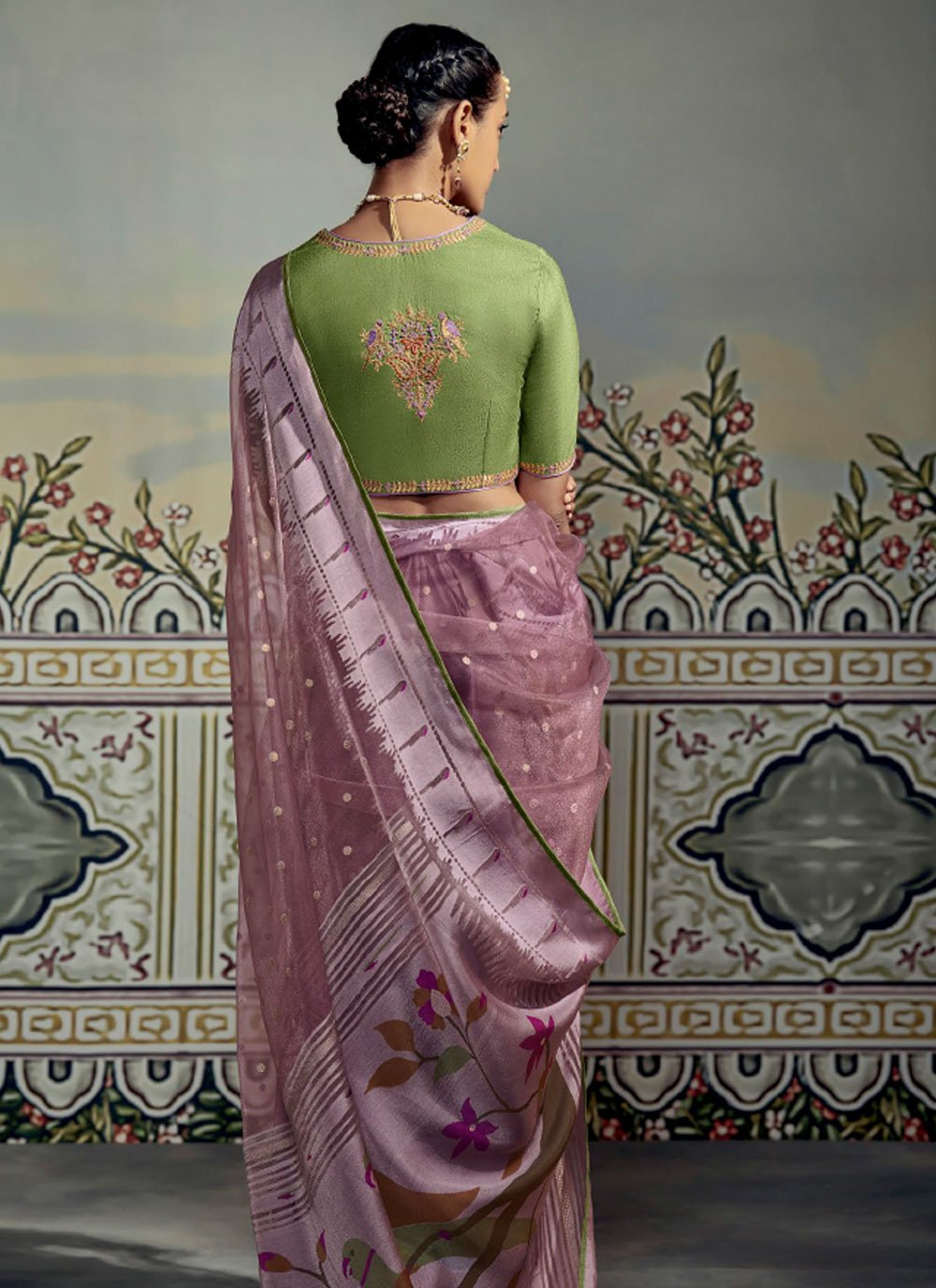 Trendy Saree Brasso Mauve Fancy Work Saree