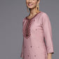 Salwar Suit Silk Blend Mauve Embroidered Salwar Kameez