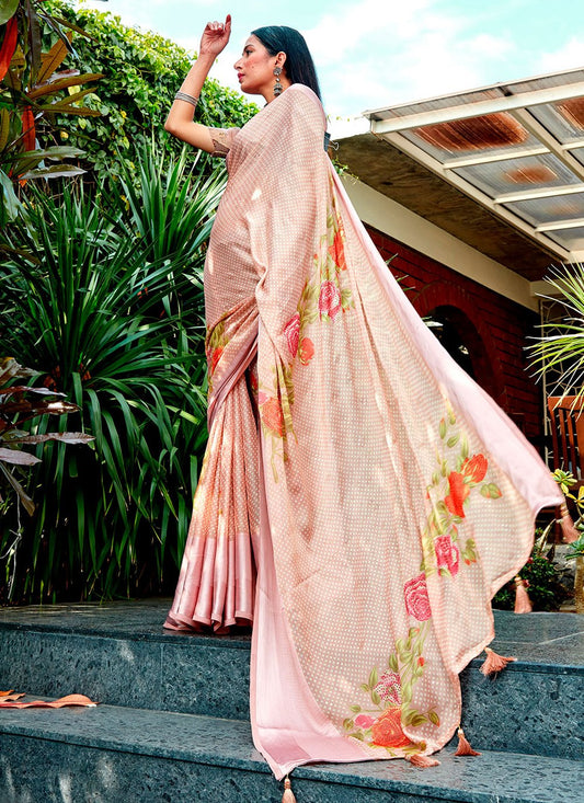 Contemporary Brasso Mauve Fancy Work Saree